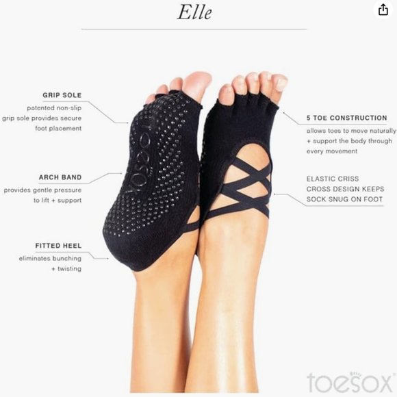 NWT Elle Toesox Medium Black - Picture 4 of 5